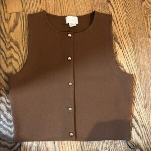 H&M Chocolate Brown Sleeveless Blouse